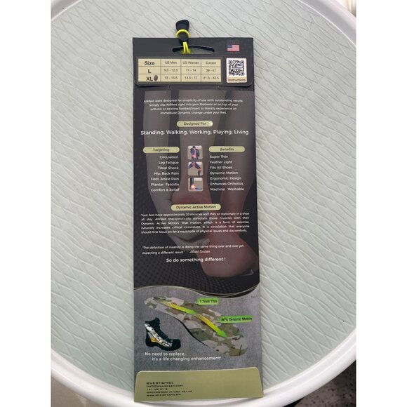 Airfeet Camo Outdoor O2 Insoles XL Dynamic Motion Comfort Standing Walking NEW - Picture 4 of 9